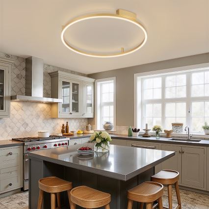 Brilagi - LED-himmennettävä kattovalaisin PORTOFINO LED/60W/230V 3000-6000K halkaisija 80 cm kultainen + kaukosäädin