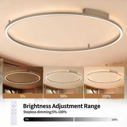 Brilagi - PORTOFINO himmennettävä LED-kattovalaisin LED/85W/230V 3000-6000K Ø 120 cm beige + kaukosäädin