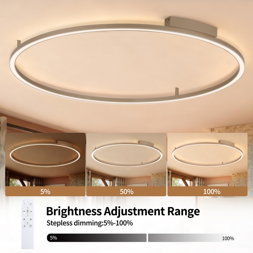 Brilagi - PORTOFINO himmennettävä LED-kattovalaisin LED/85W/230V 3000-6000K Ø 120 cm beige + kaukosäädin