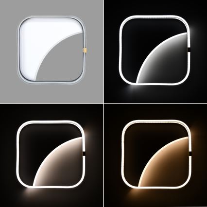 Brilagi - SIRELI LED himmennettävä kattovalaisin 56 W, 230 V, säädettävä värilämpötila 3000–6000 K, 40×40 cm + kauko-ohjain