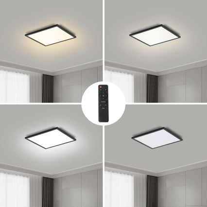 Brilagi - LED himmennettävä kattovalaisin SLIMFRAME LED/25W/230V 30x30 cm 3000-6000K musta + kaukosäädin