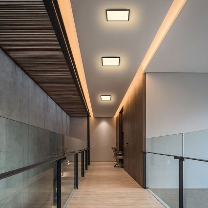 Brilagi - LED himmennettävä kattovalaisin SLIMFRAME LED/25W/230V 30x30 cm 3000-6000K musta + kaukosäädin