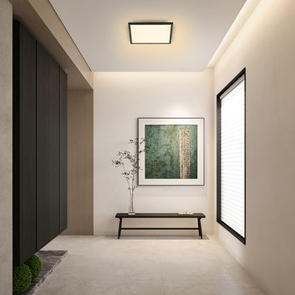 Brilagi - LED himmennettävä kattovalaisin SLIMFRAME LED/25W/230V 30x30 cm 3000-6000K musta + kaukosäädin