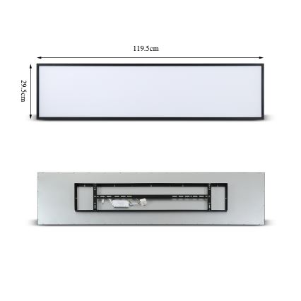Brilagi - Himennettävä LED-kattovalaisin SLIMFRAME LED/58W/230V 120x30 cm 3000-6000K musta + kaukosäädin