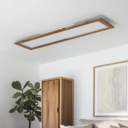 Brilagi - LED-himmennettävä kattovalaisin SLIMFRAME WOOD LED/58W/230V 124x33,7 cm 3000-6000K ruskea + kaukosäädin