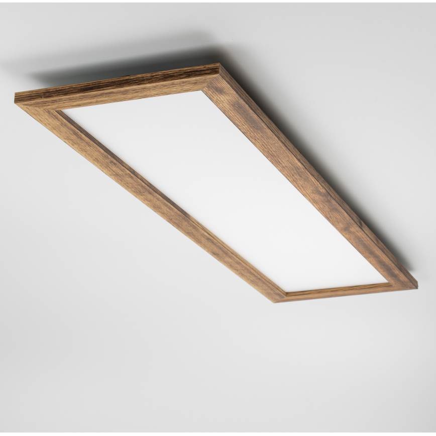Brilagi - LED-himmennettävä kattovalaisin SLIMFRAME WOOD LED/58W/230V 124x33,7 cm 3000-6000K ruskea + kaukosäädin