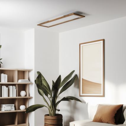 Brilagi - LED-himmennettävä kattovalaisin SLIMFRAME WOOD LED/58W/230V 124x33,7 cm 3000-6000K ruskea + kaukosäädin