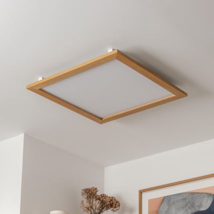 Brilagi - SLIMFRAME WOOD himennettävä LED-kattovalaisin 58W/230V 64x64 cm 3000-6000K ruskea + kaukosäädin
