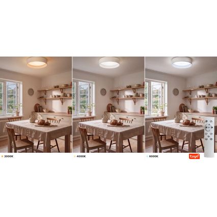 BRILAGI - LED-himmennettävä kattovalaisin VELVET SMARTIX STARS, 24 W, 230 V, 3000–6000 K, Ø 45 cm, valkoinen, Wi‑Fi Tuya Beacon + kaukosäädin