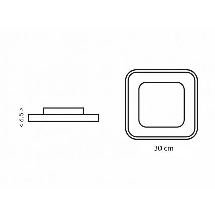Brilagi - Himmennettävä LED-kattovalaisin TRIVARO LED/65W/230V 3000-6000K 30x30 cm + kaukosäädin