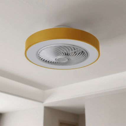 Brilagi - himmennettävä LED-kattovalaisin tuulettimella LED/38W/230V 3000-6500K Ø 50 cm kultainen + kaukosäädin