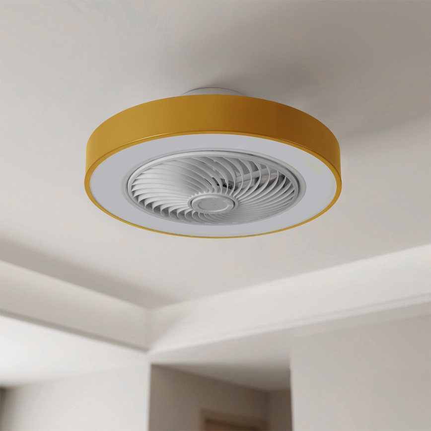 Brilagi - himmennettävä LED-kattovalaisin tuulettimella LED/38W/230V 3000-6500K Ø 50 cm kultainen + kaukosäädin