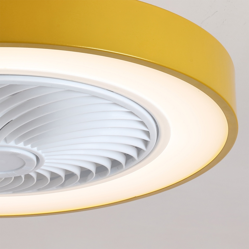 Brilagi - himmennettävä LED-kattovalaisin tuulettimella LED/38W/230V 3000-6500K Ø 50 cm kultainen + kaukosäädin