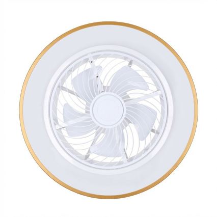 Brilagi - himmennettävä LED-kattovalaisin tuulettimella LED/38W/230V 3000-6500K Ø 50 cm kultainen + kaukosäädin