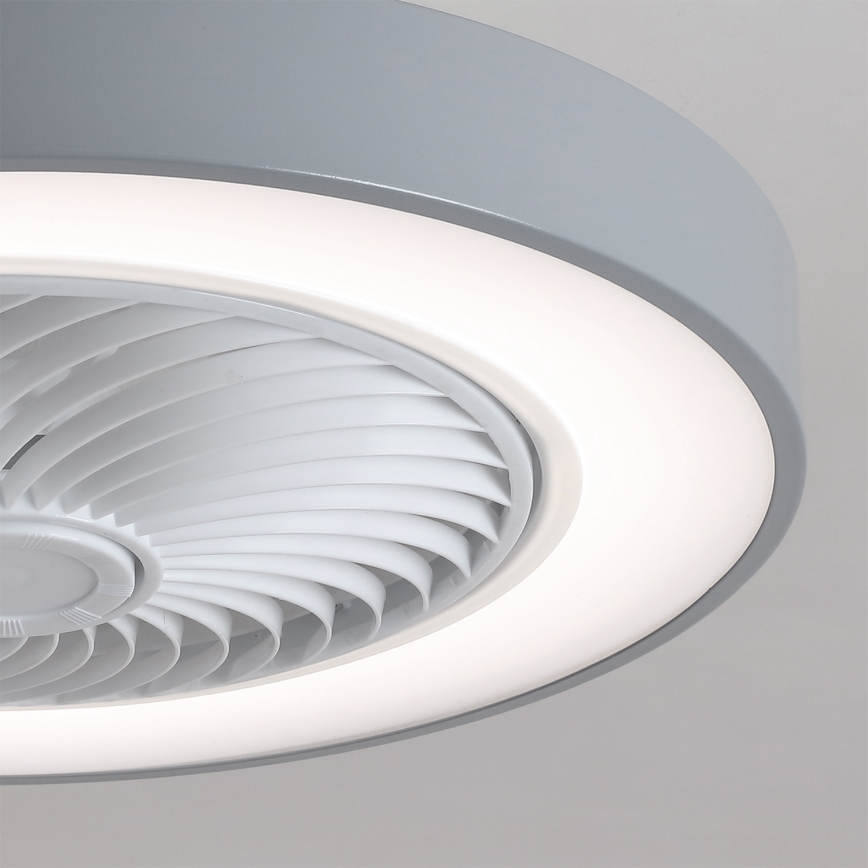 Brilagi - himmennettävä LED-kattovalaisin tuulettimella, LED 38 W, 230 V, 3000–6500 K, halkaisija 50 cm, harmaa + kaukosäädin