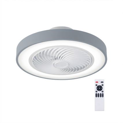 Brilagi - himmennettävä LED-kattovalaisin tuulettimella, LED 38 W, 230 V, 3000–6500 K, halkaisija 50 cm, harmaa + kaukosäädin