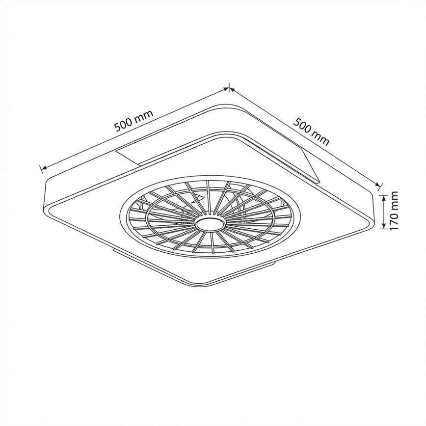 Brilagi - LED-himmennettävä kattovalaisin tuulettimella LED/38W/230V 3000-6500K 3000-6500K 50x50 cm valkoinen/tammi + kaukosäädin