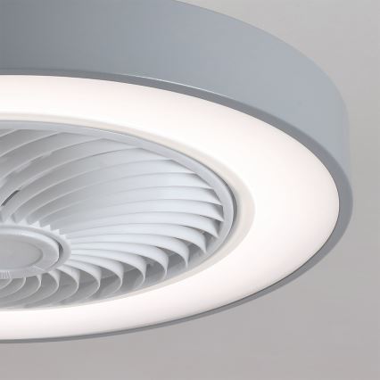 Brilagi - Himennettävä LED-kattovalaisin tuulettimella LED/38W/230V 3000-6500K 3000-6500K halkaisija 50 cm harmaa + kaukosäädin