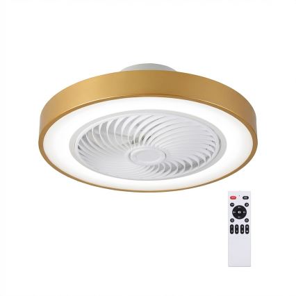 Brilagi - LED-himmennettävä kattovalaisin tuulettimella LED/38W/230V 3000-6500K 3000-6500K halkaisija 50 cm kulta + kaukosäädin