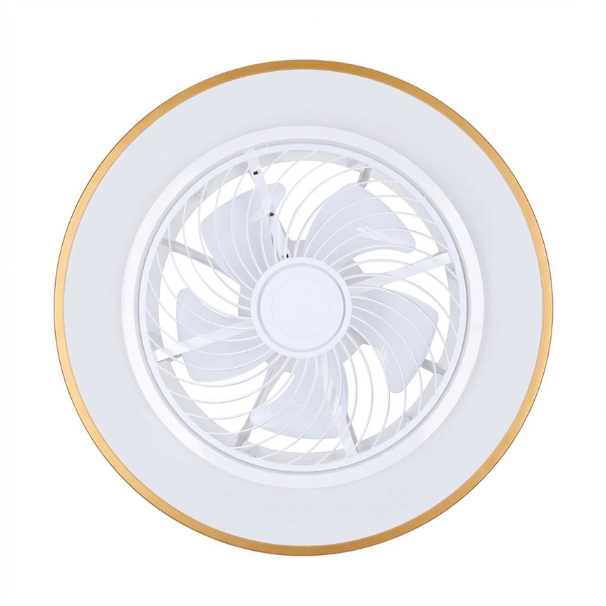 Brilagi - LED-himmennettävä kattovalaisin tuulettimella LED/38W/230V 3000-6500K 3000-6500K halkaisija 50 cm kulta + kaukosäädin