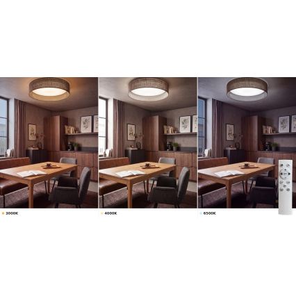 BRILAGI - LED himmennettävä kattovalaisin VELVET SMART VARI LED/24W/230V 3000-6500K halkaisija 45 cm ruskea + kaukosäädin