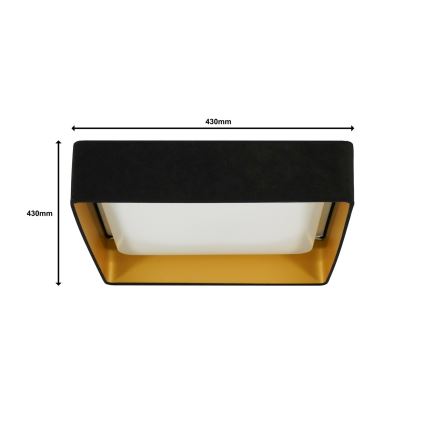 Brilagi - LED-himmennettävä kattovalaisin VELVET SQUARE LED/24W/230V 43x43 cm 3000/4000/6500K + kaukosäädin musta