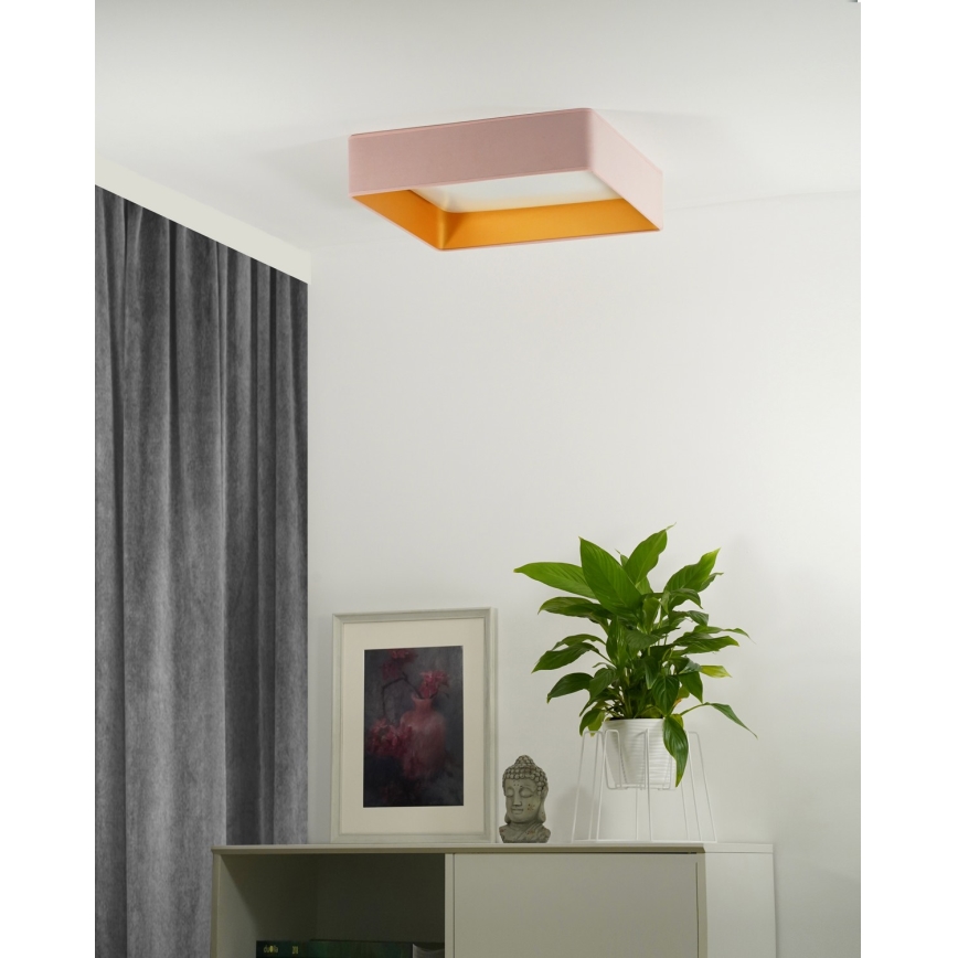 Brilagi - VELVET SQUARE LED/24W/230V himmennettävä kattovalaisin 43x43 cm 3000/4000/6500K + kaukosäädin vaaleanpunainen