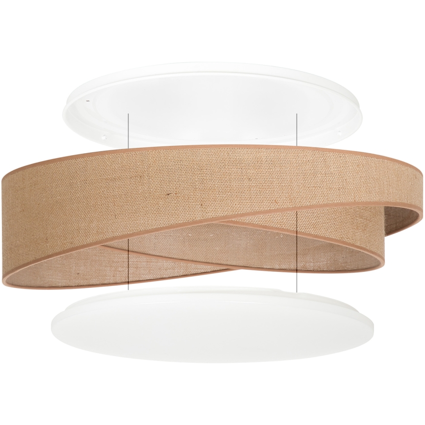 BRILAGI - LED-himmennettävä kattovalaisin VELVET TWIST LED/36W/230V 3000-6000K halkaisija 65 cm Wi-Fi Tuya Beacon beige + kaukosäädin