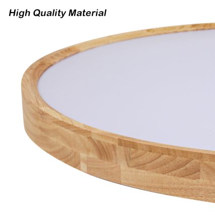 Brilagi - himmennettävä WOODROUND LED/70W/230V 3000–6000K halkaisija 80 cm puu CRI 90 + kaukosäädin
