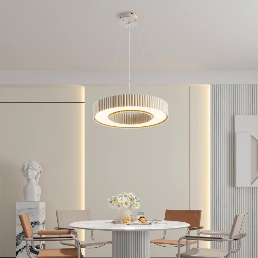 Brilagi - LUMIX LED-himmennettävä riippuvalaisin vaijerilla LED/48W/230V 3000-6000K beige halkaisija 50 cm + kaukosäädin