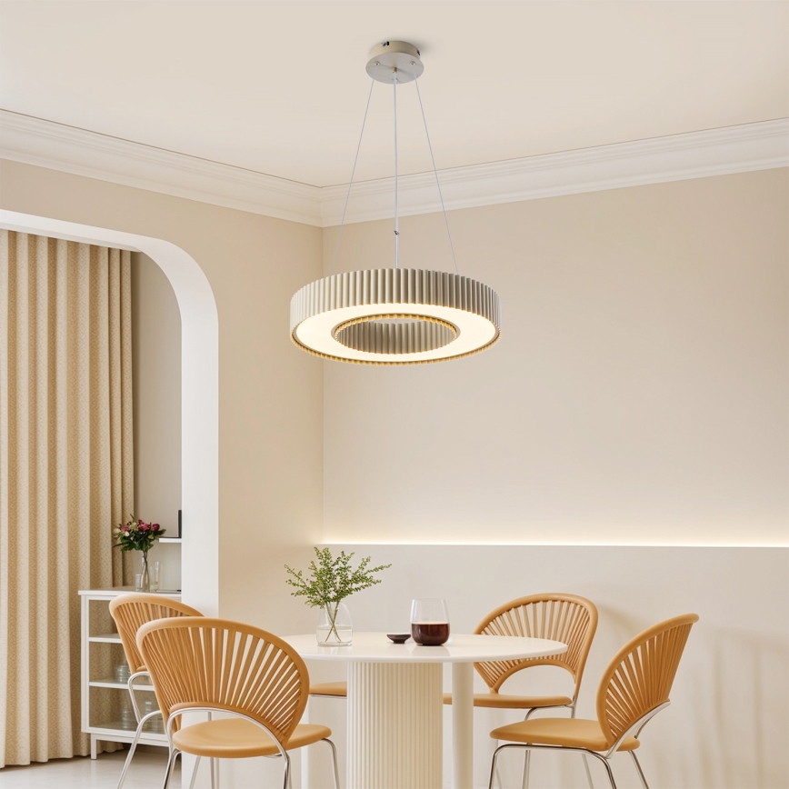 Brilagi - LUMIX LED-himmennettävä riippuvalaisin vaijerilla LED/48W/230V 3000-6000K beige halkaisija 50 cm + kaukosäädin