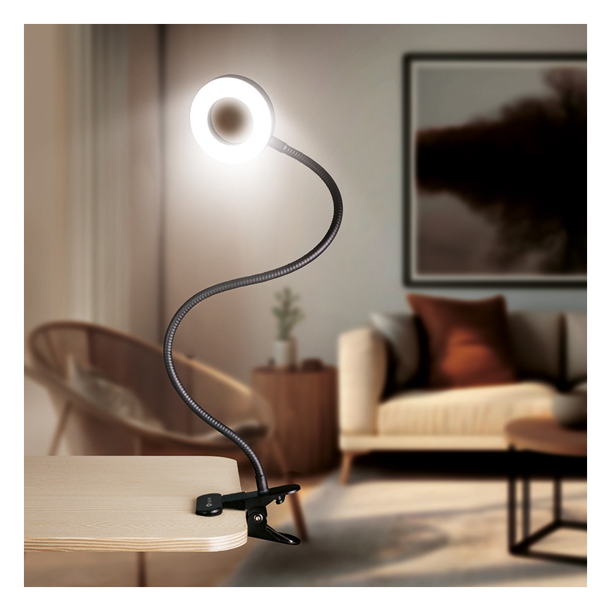 Brilagi - Himmennettävä ORBELA LED-lamppu klipsillä LED/8W/5V 3000/4000/5000K musta