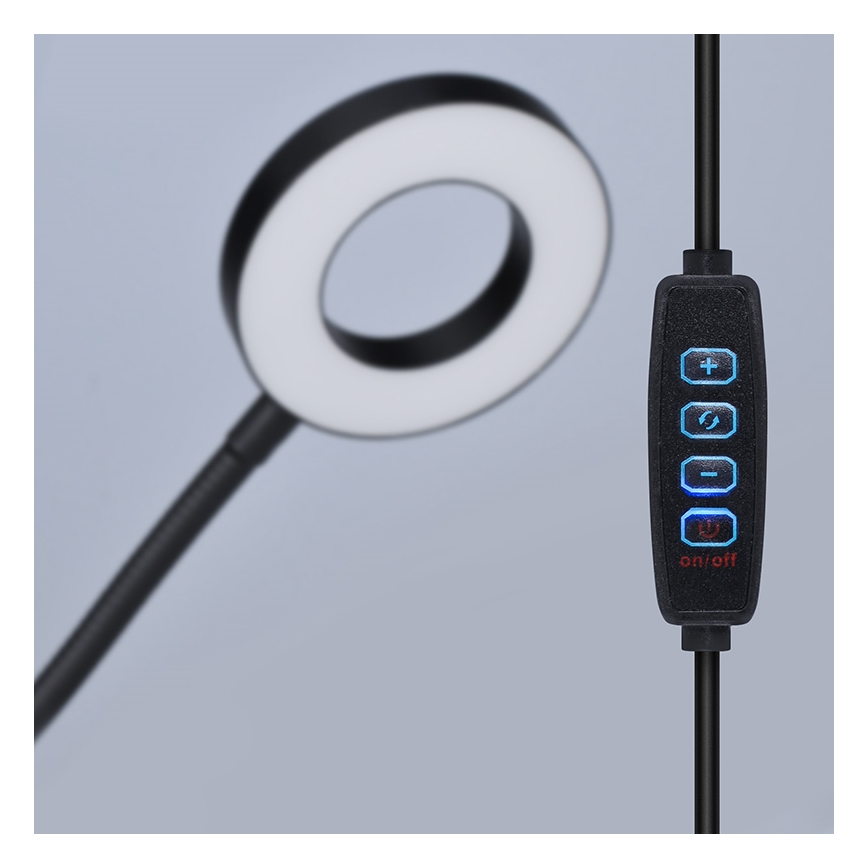 Brilagi - Himmennettävä ORBELA LED-lamppu klipsillä LED/8W/5V 3000/4000/5000K musta