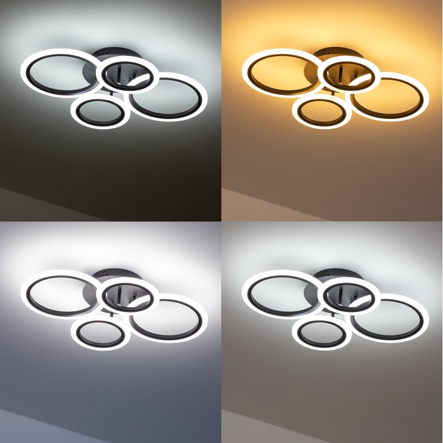Brilagi - Himmennettävä LED-pinta-asennettava kattovalaisin ORBITS LED/50W/230V 3000-6500K musta + kaukosäädin