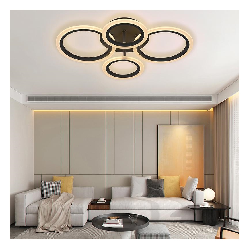 Brilagi - Himmennettävä LED-pinta-asennettava kattovalaisin ORBITS LED/50W/230V 3000-6500K musta + kaukosäädin