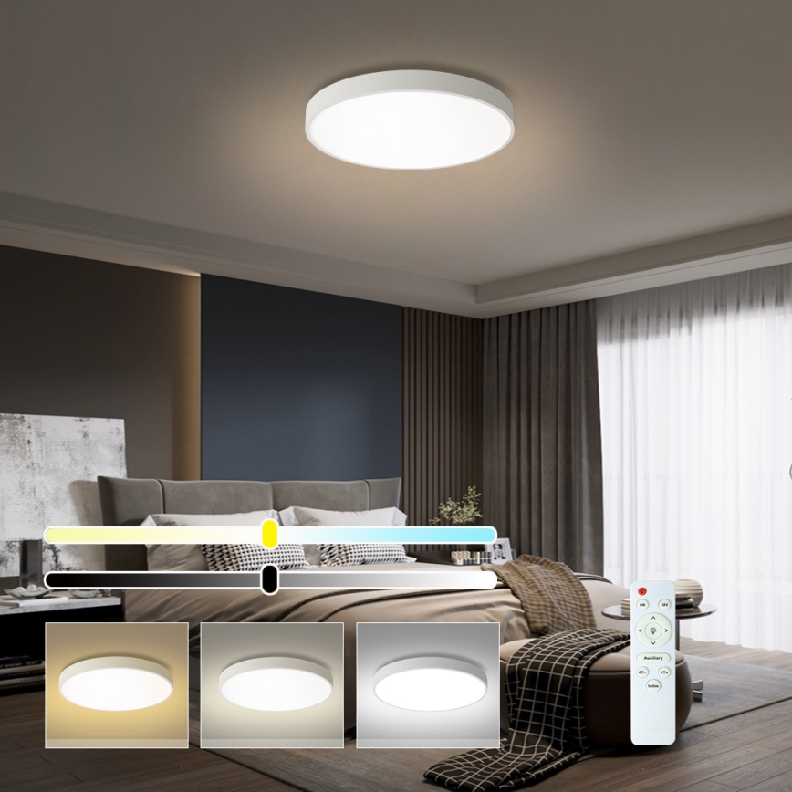 Brilagi - himmennettävä LED-kattovalaisin POOL LED/60W/230V 3000-6000K halkaisija 60 cm valkoinen + kaukosäädin