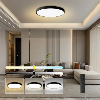 Brilagi - Himennettävä kattovalaisin POOL SMART LED/128W/230V 3000-6000K halkaisija 100 cm Wi-Fi Tuya musta + kauko-ohjain