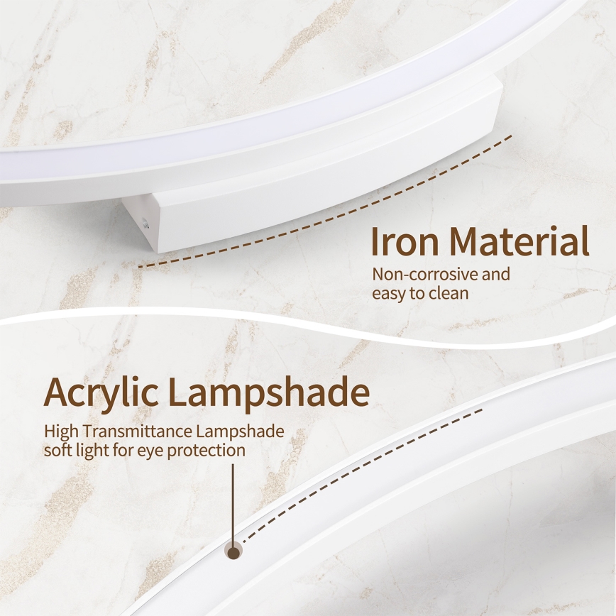 Brilagi - LED-himmennettävä kattovalaisin PORTOFINO LED/60W/230V 3000-6000K halkaisija 80 cm valkoinen + kaukosäädin