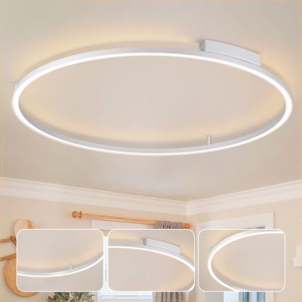 Brilagi - Himmennettävä LED-kattovalaisin PORTOFINO LED/85W/230V 3000-6000K halkaisija 120 cm hopeanvärinen + kaukosäädin