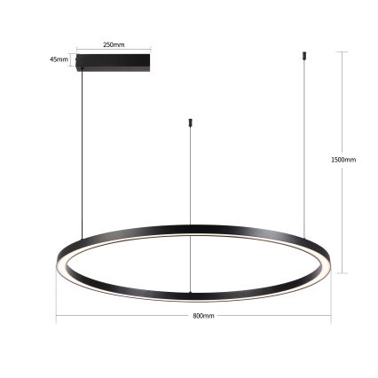 Brilagi - PORTOFINO himmennettävä LED-riippuvalaisin kaapelilla LED/60W/230V 3000-6000K halkaisija 80 cm musta + kaukosäädin