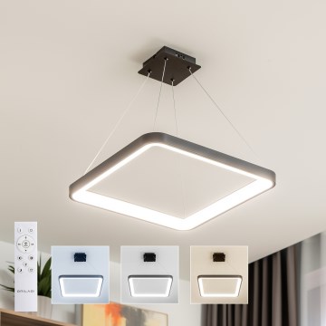 Brilagi - himmennettävä riippuvalaisin vaijerilla FALCON SLIM LED/50W/230V 3000-6500K 50x50 cm musta + kaukosäädin