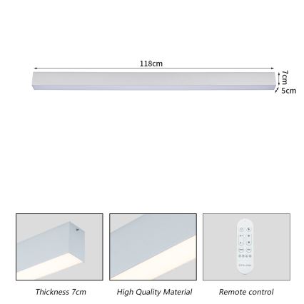 Brilagi - LED-himmennettävä kattovalaisin SLEEKLINE SMART LED/40W/230V 3000-6000K Wi-Fi Tuya hopea + kaukosäädin