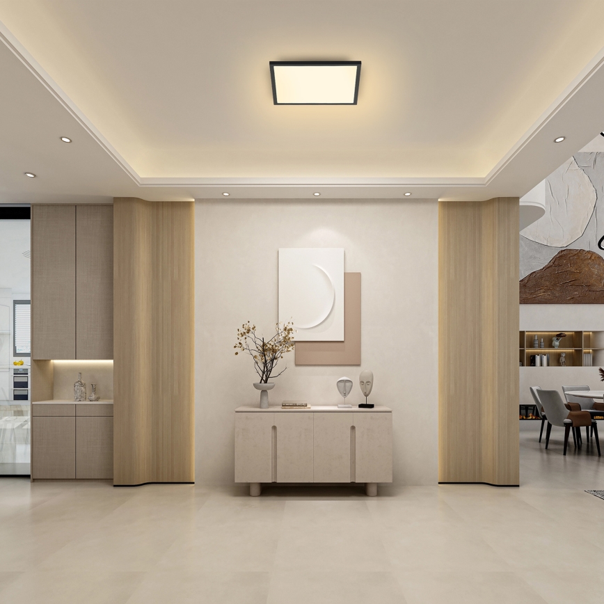 Brilagi - himmennettävä LED-kattovalaisin SLIMFRAME LED/25W/230V 30x30 cm 3000-6000K musta + kaukosäädin