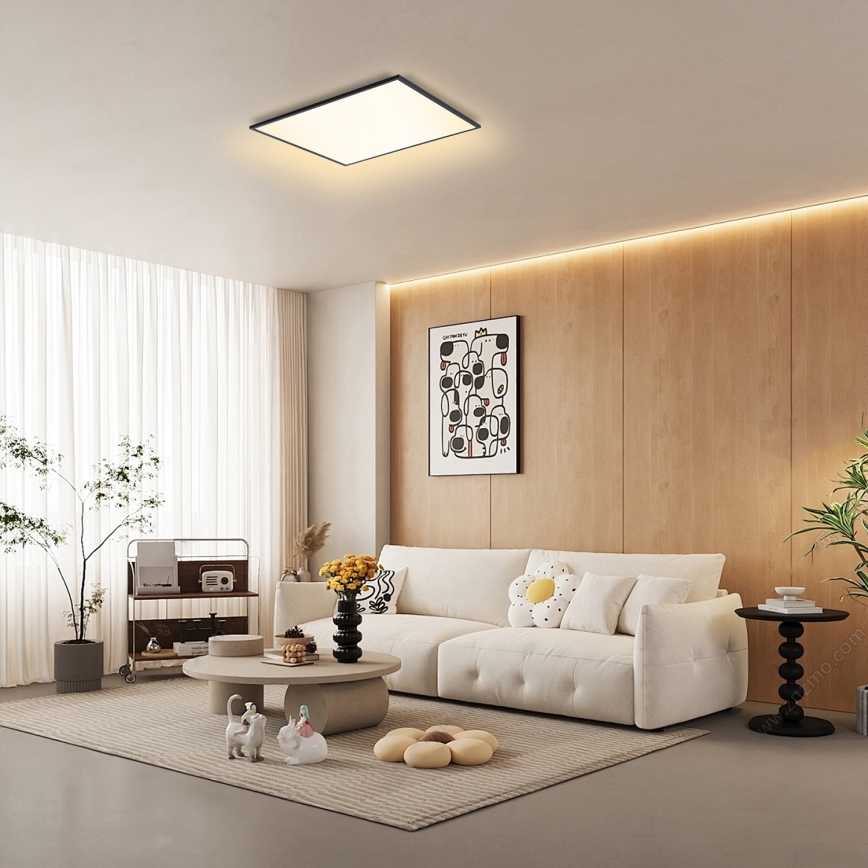 Brilagi - himmennettävä LED-kattovalaisin SLIMFRAME LED/58W/230V 60x60 cm 3000-6000K musta + kaukosäädin