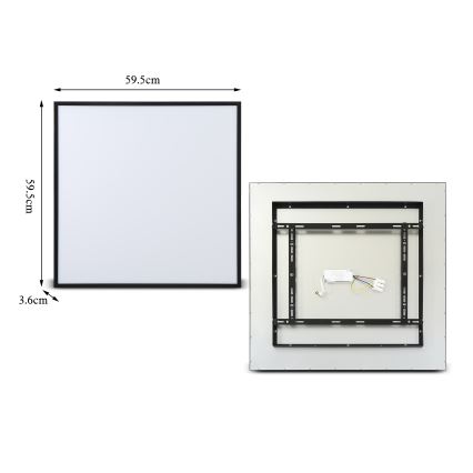 Brilagi - himmennettävä LED-kattovalaisin SLIMFRAME LED/58W/230V 60x60 cm 3000-6000K musta + kaukosäädin