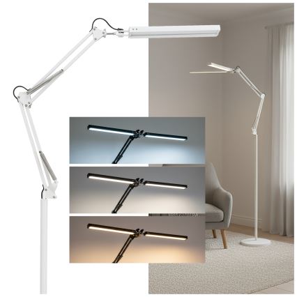 Brilagi - LED himmennettävä taivutettava lattiavalaisin VARIO LED/14W/230V 3000-6000K 157 cm valkoinen