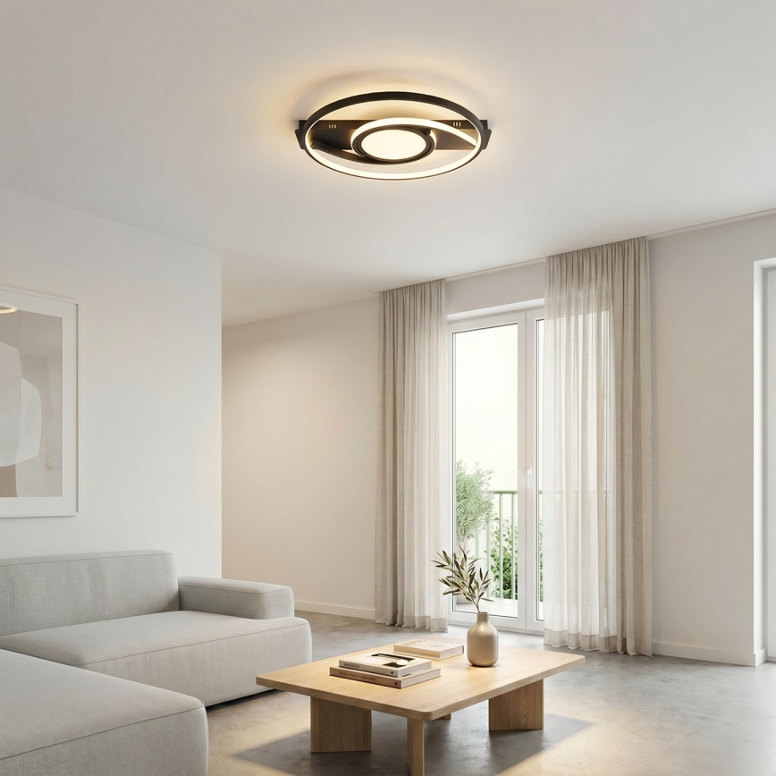 Brilagi - TWIRL himmennettävä LED-kattovalaisin LED/38W/230V 3000-6000K musta + kaukosäädin
