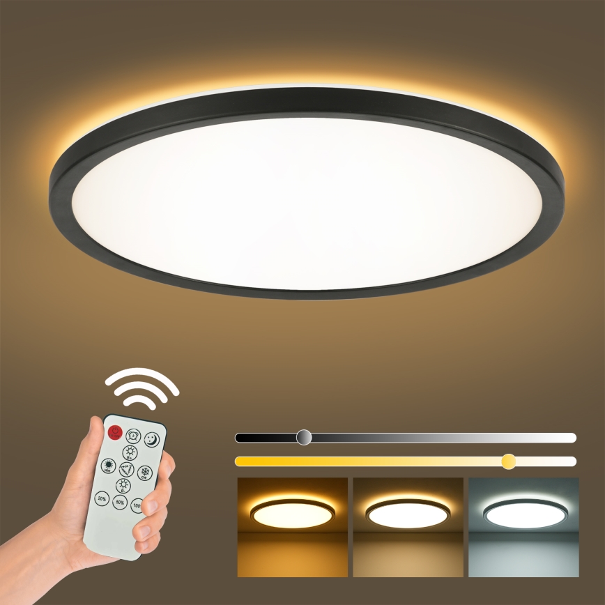 Brilagi - himmennettävä LED-kattovalaisin ULTRA SLIM LED/24W/230V 2700-6500K Ø 42 cm musta + kaukosäädin