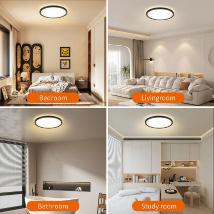 Brilagi - himmennettävä LED-kattovalaisin ULTRA SLIM LED/24W/230V 2700-6500K Ø 42 cm musta + kaukosäädin