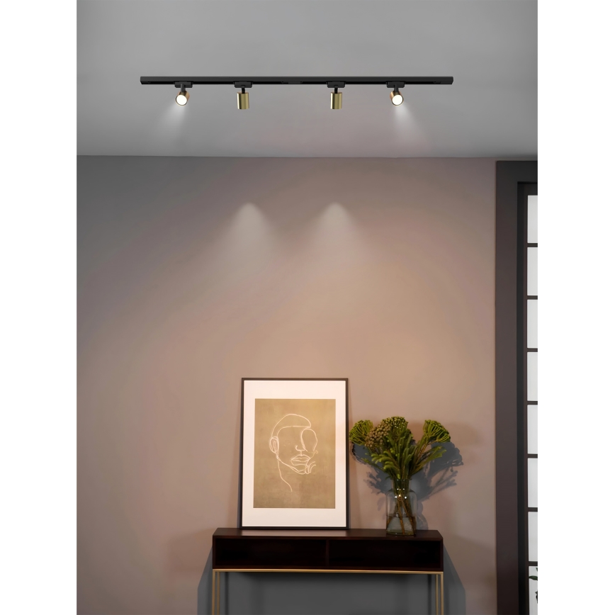 Brilagi - HUSKY-kiskovalaisin 4xGU10/10W/230V musta/kultainen